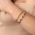 18K Solid Gold Natural White Diamond Ethiopian Opal Bangle Bracelet