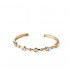 18K Solid Gold Natural White Diamond Ethiopian Opal Bangle Bracelet