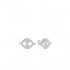 Sterling Silver White Sapphire United Love Stud Earrings