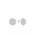 Sterling Silver White Sapphire Hexagon Earrings