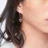 Sterling Silver and Black Silver Hoop Dangle Earrings