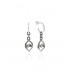 Sterling Silver and Black Silver Hoop Dangle Earrings