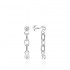 Sterling Silver White Sapphire Short Line Earrings