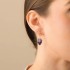 18K Solid Gold Natural White Diamond Amethyst Earrings