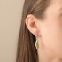 18K Solid Gold Sterling Silver White Sapphire Hammered Earrings