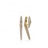 18K Solid Gold Natural White Diamond Long Earrings