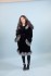 Black Sheared Hooded Mink Stroller with Silver Fox Trim