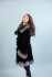 Black Sheared Hooded Mink Stroller with Silver Fox Trim