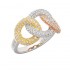 Diamond 3 Circle Tri Color Ring