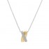 Diamond Two Tone Criss Cross Pendant with Chain