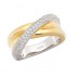 Diamond Two Tone Criss Cross Ring