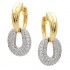 Diamond Two Tone Drop Earrings