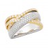 Diamond Two Tone Criss Cross Ring