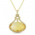 Lady's Yellow 14 Karat Pendant/Chain With 65=0.20Tw Round Diamonds And One 5.05Ct Oval Citrine