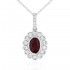 Lady's White 14 Karat Pendant/Chain With 20=0.25Tw Round Diamonds And One 0.62Ct Oval Diamond