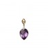14K Solid Gold Natural White Diamond Amethyst Necklace