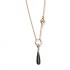 Black Rutilated Quartz 14K Solid Gold Pendant Necklace
