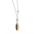 14K Solid Gold Sterling Silver White Sapphire Hammered Necklace