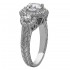 Round Cut Halo Diamond Vintage Semi Mount Engagement Ring