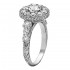 Round Cut Halo Diamond Vintage Semi Mount Engagement Ring