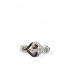 Sterling Silver Natural White & Black Diamond United Love Ring