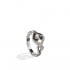 Sterling Silver Natural White & Black Diamond United Love Ring
