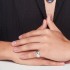 Sterling Silver Natural White & Black Diamond Hammered Band Ring