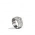 Sterling Silver White Sapphire Hammered Band Ring