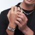 Sterling Silver and Black Silver Black Diamond Band Ring