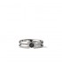 Sterling Silver and Black Silver Black Diamond Band Ring