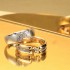 18K Solid Gold Natural White Diamond Band Ring