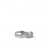 Sterling Silver White Sapphire Center Natural White Diamond Two Row Band Ring
