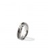 18K Solid Gold Natural White & Black Diamond Four Row Band Ring