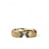 18K Solid Gold Black Diamond Touch Band Ring