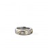 Sterling Silver 18K Solid Gold White Sapphire Modern Love Band Ring