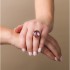 14K Solid Gold Natural White Diamond Amethyst Ring