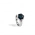 14K Solid Gold Natural White Diamond London Blue Topaz Ring