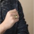 18K Solid Gold Sterling Silver White Sapphire Hammered Rings