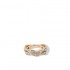 18K Solid Gold Natural White Diamond Triple Bypass Ring