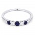 Lady's White 14 Karat Ring With 10=0.25Tw Round Diamonds And 3=0.41Tw Round Sapphires