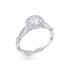14K White Gold Semi Mount Round Halo Engagement Ring