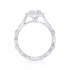 14K White Gold Semi Mount Round Halo Engagement Ring