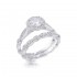 14K White Gold Semi Mount Round Halo Engagement Ring