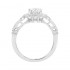 14K White Gold Semi Mount Oval Engagement Ring