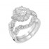 14K White Gold Semi Mount Oval Engagement Ring