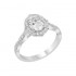 14K White Gold Semi Mount Oval Engagement Ring