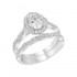 14K White Gold Semi Mount Oval Engagement Ring