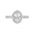 14K White Gold Semi Mount Oval Engagement Ring