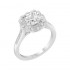 14K White Gold Semi Mount Cushion Halo Engagement Ring