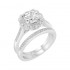 14K White Gold Semi Mount Cushion Halo Engagement Ring